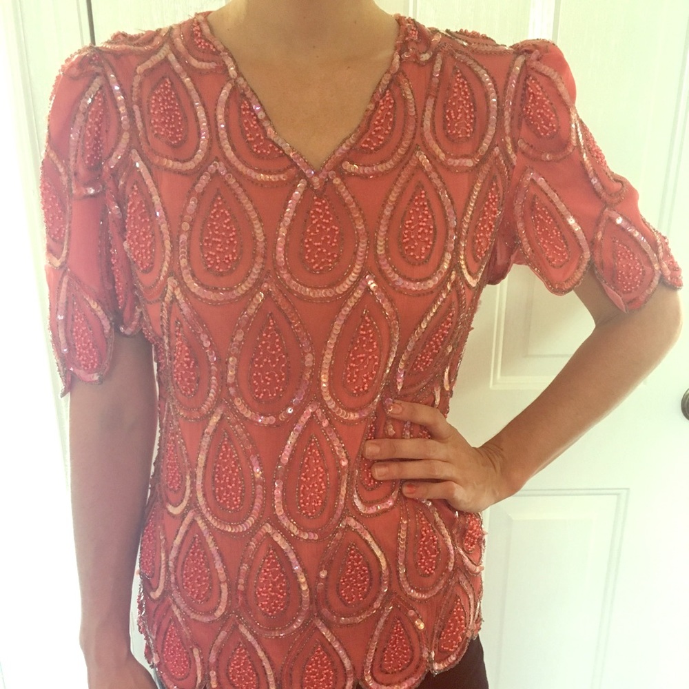 Super fun vintage sequined top!